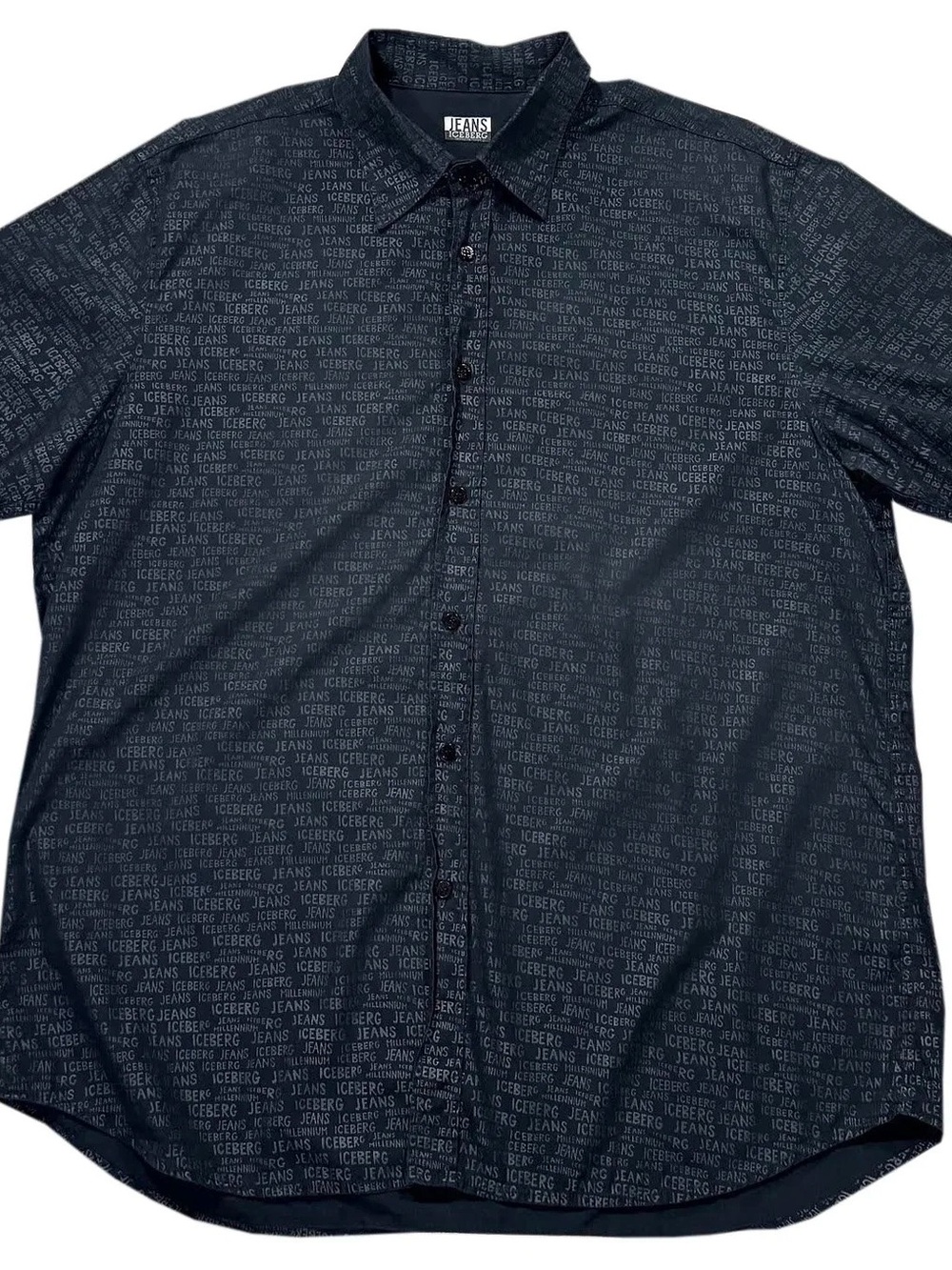 Vintage Iceberg Jeans Spell Out Button Down Shirt (Size XXL)